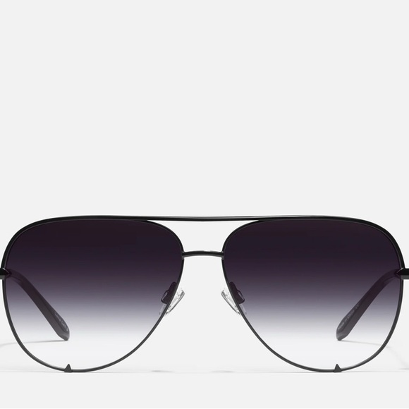 Quay Australia High Key mini Black Aviator Sunglasses - Picture 1 of 10